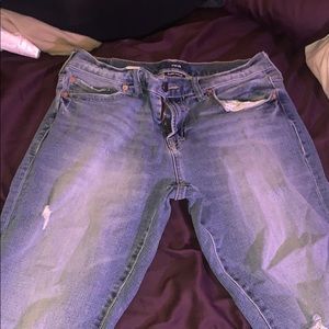 Medium wash ripped jeans